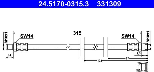 ATE 24.5170-0315.3 - Flessibile del freno autozon.pro