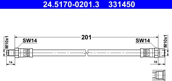 ATE 24.5170-0201.3 - Flessibile del freno autozon.pro