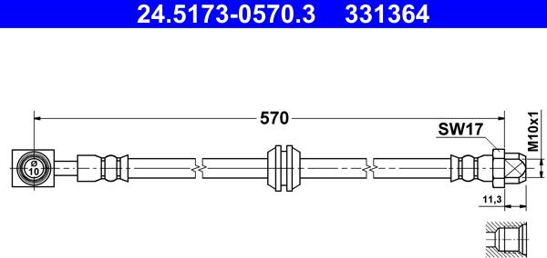 ATE 24.5173-0570.3 - Flessibile del freno autozon.pro