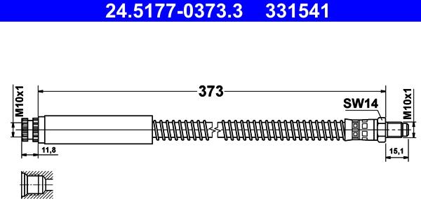 ATE 24.5177-0373.3 - Flessibile del freno autozon.pro