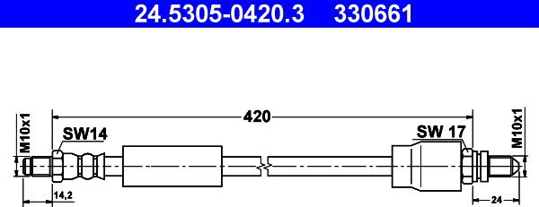 ATE 24.5305-0420.3 - Flessibile del freno autozon.pro