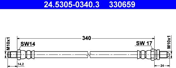 ATE 24.5305-0340.3 - Flessibile del freno autozon.pro