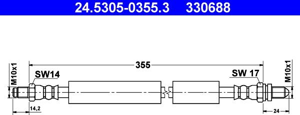 ATE 24.5305-0355.3 - Flessibile del freno autozon.pro