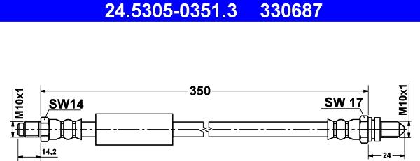 ATE 24.5305-0351.3 - Flessibile del freno autozon.pro