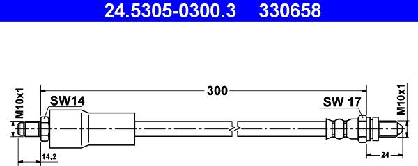 ATE 24.5305-0300.3 - Flessibile del freno autozon.pro