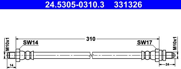 ATE 24.5305-0310.3 - Flessibile del freno autozon.pro