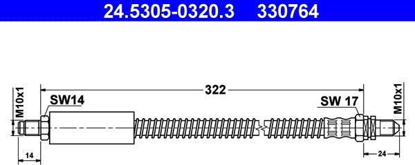 ATE 24.5305-0320.3 - Flessibile del freno autozon.pro