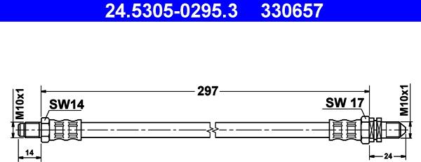 ATE 24.5305-0295.3 - Flessibile del freno autozon.pro