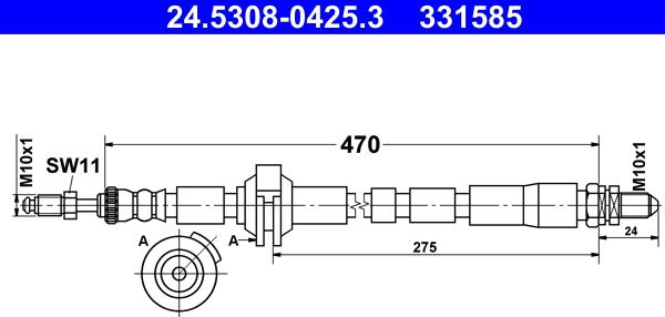 ATE 24.5308-0425.3 - Flessibile del freno autozon.pro