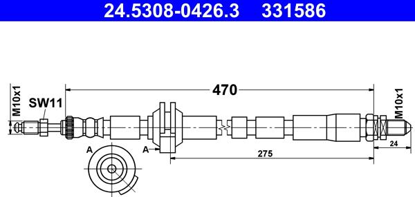 ATE 24.5308-0426.3 - Flessibile del freno autozon.pro