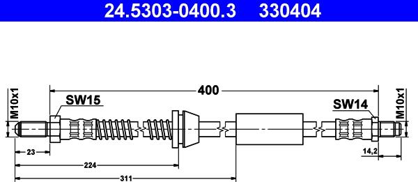 ATE 24.5303-0400.3 - Flessibile del freno autozon.pro