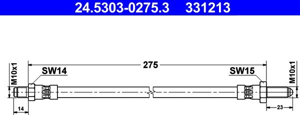 ATE 24.5303-0275.3 - Flessibile del freno autozon.pro