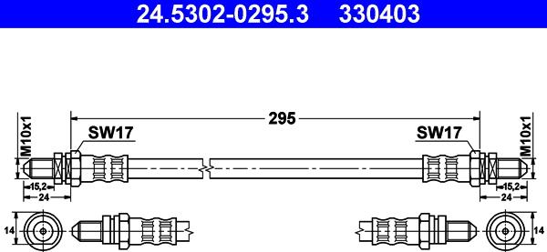 ATE 24.5302-0295.3 - Flessibile del freno autozon.pro