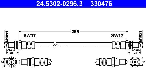 ATE 24.5302-0296.3 - Flessibile del freno autozon.pro