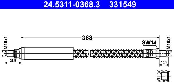 ATE 24.5311-0368.3 - Flessibile del freno autozon.pro