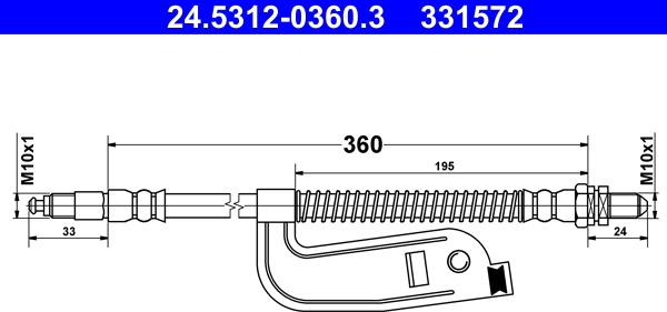 ATE 24.5312-0360.3 - Flessibile del freno autozon.pro