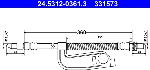 ATE 24.5312-0361.3 - Flessibile del freno autozon.pro