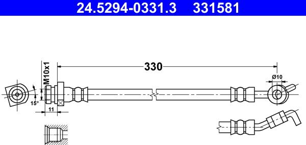 ATE 24.5294-0331.3 - Flessibile del freno autozon.pro