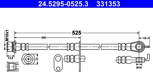 ATE 24.5295-0525.3 - Flessibile del freno autozon.pro