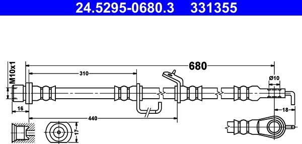 ATE 24.5295-0680.3 - Flessibile del freno autozon.pro