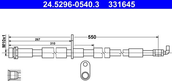 ATE 24.5296-0540.3 - Flessibile del freno autozon.pro