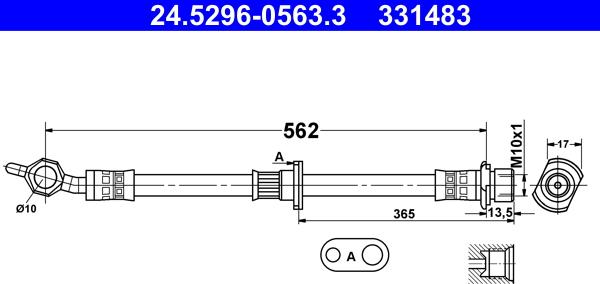 ATE 24.5296-0563.3 - Flessibile del freno autozon.pro