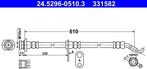 ATE 24.5296-0510.3 - Flessibile del freno autozon.pro