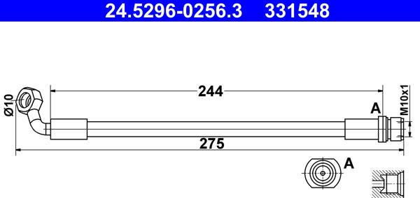 ATE 24.5296-0256.3 - Flessibile del freno autozon.pro