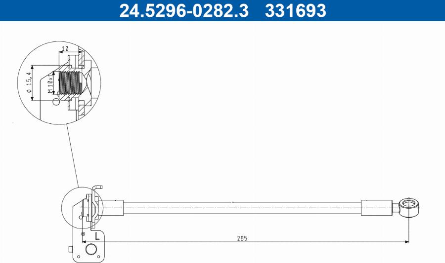 ATE 24.5296-0282.3 - Flessibile del freno autozon.pro