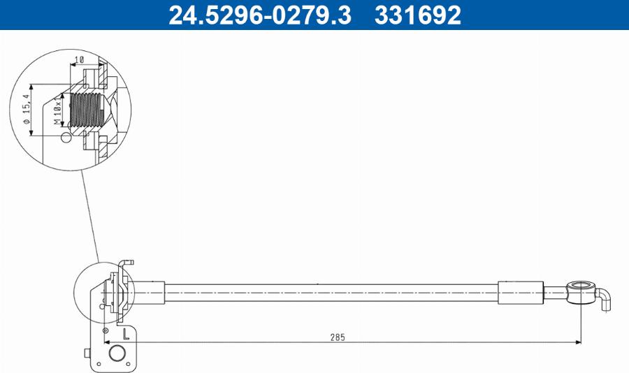 ATE 24.5296-0279.3 - Flessibile del freno autozon.pro