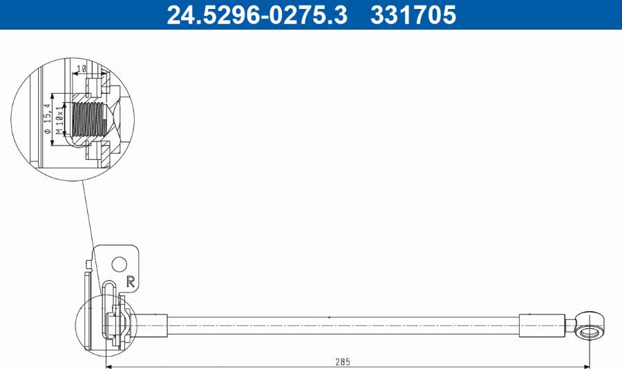 ATE 24.5296-0275.3 - Flessibile del freno autozon.pro