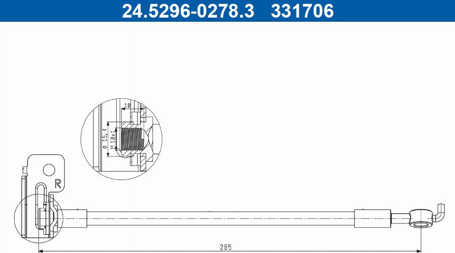 ATE 24.5296-0278.3 - Flessibile del freno autozon.pro