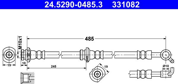 ATE 24.5290-0485.3 - Flessibile del freno autozon.pro