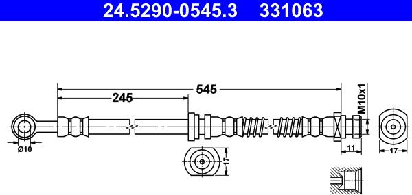 ATE 24.5290-0545.3 - Flessibile del freno autozon.pro