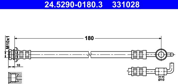 ATE 24.5290-0180.3 - Flessibile del freno autozon.pro