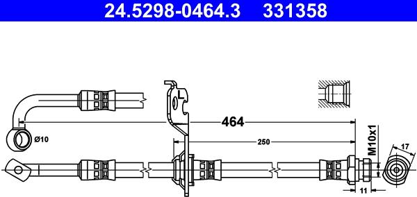 ATE 24.5298-0464.3 - Flessibile del freno autozon.pro