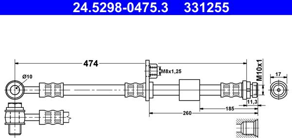 ATE 24.5298-0475.3 - Flessibile del freno autozon.pro