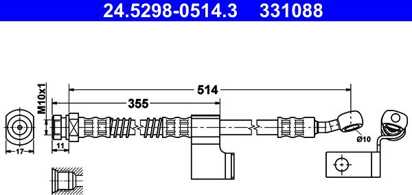 ATE 24.5298-0514.3 - Flessibile del freno autozon.pro