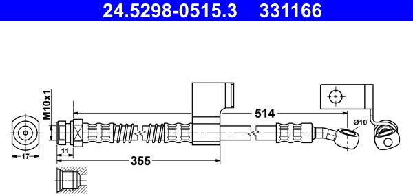 ATE 24.5298-0515.3 - Flessibile del freno autozon.pro