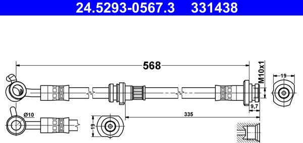 ATE 24.5293-0567.3 - Flessibile del freno autozon.pro