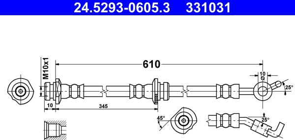 ATE 24.5293-0605.3 - Flessibile del freno autozon.pro