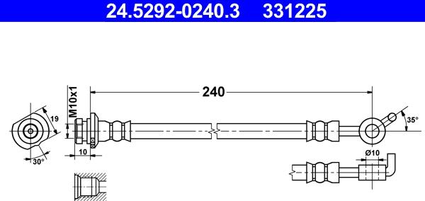 ATE 24.5292-0240.3 - Flessibile del freno autozon.pro