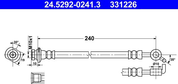 ATE 24.5292-0241.3 - Flessibile del freno autozon.pro