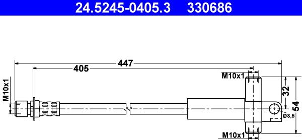 ATE 24.5245-0405.3 - Flessibile del freno autozon.pro