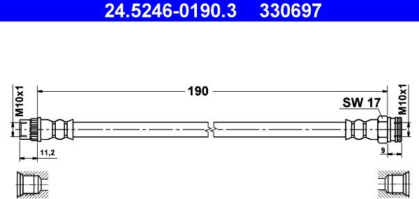 ATE 24.5246-0190.3 - Flessibile del freno autozon.pro