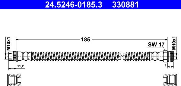 ATE 24.5246-0185.3 - Flessibile del freno autozon.pro