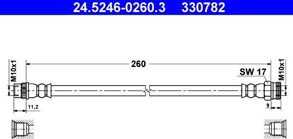 ATE 24.5246-0260.3 - Flessibile del freno autozon.pro