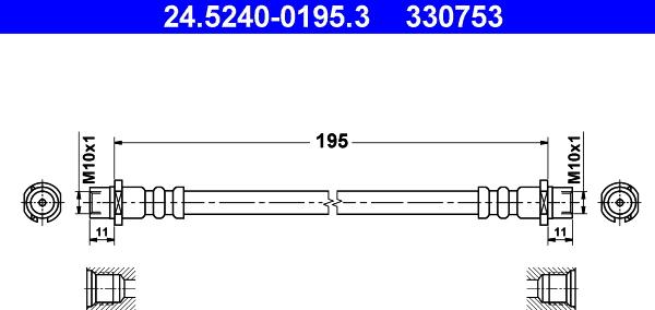 ATE 24.5240-0195.3 - Flessibile del freno autozon.pro