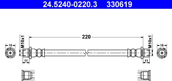 ATE 24.5240-0220.3 - Flessibile del freno autozon.pro