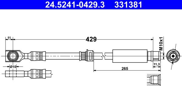 ATE 24.5241-0429.3 - Flessibile del freno autozon.pro